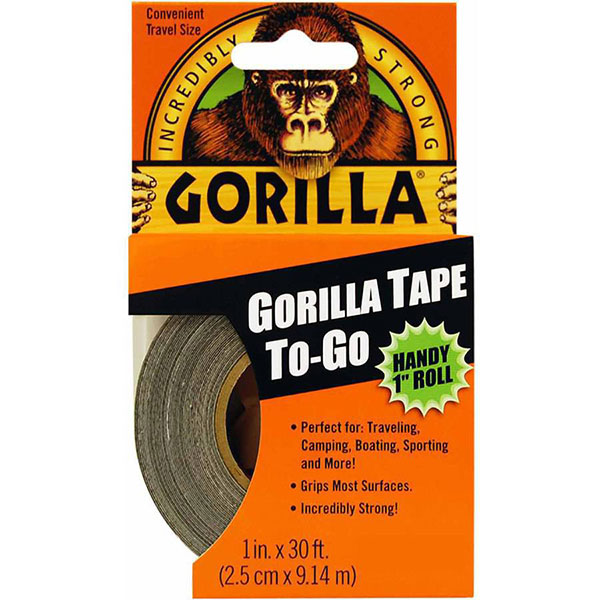 gorilla tape to-go package of rolls 1-inch wide with orange package