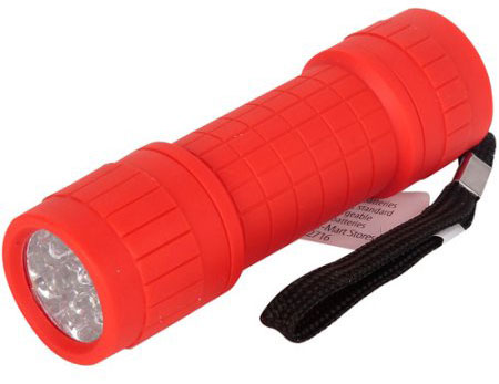 Red LED flashlight