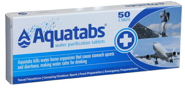 Pack of 50 Aquatabs water purification tablets