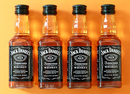 Bottles of Jack Daniels whiskey