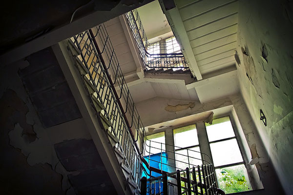 Stairs in an old abandoned home