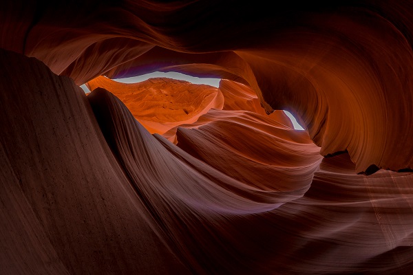 Inside of a desert canyon cave