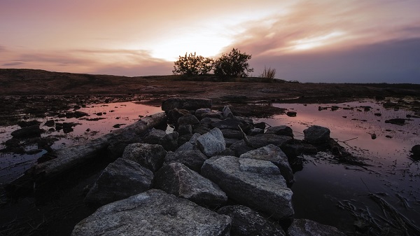 desert scenery at twilight