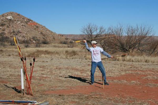 Person throwing a spear