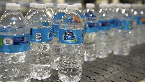 bottles of nestle water