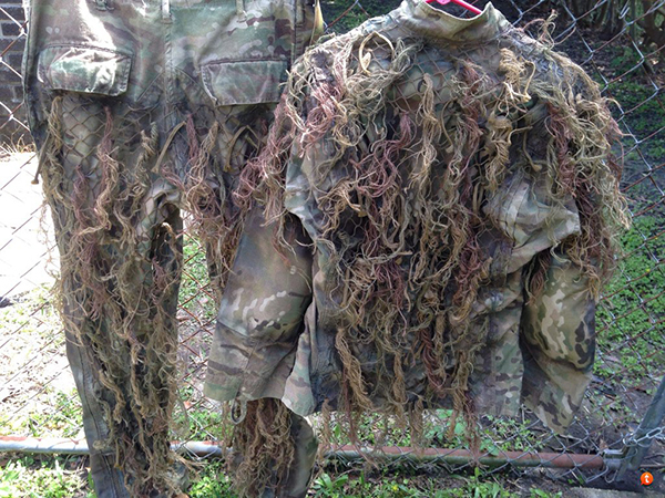 hanging ghillie suit
